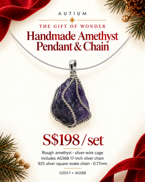 Handmade Amethyst Pendant & Silver Chain Set G503-1
