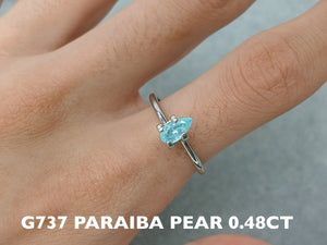 G737 PARAIBA TOURMALINE OVAL PEAR 0.6-0.7CT