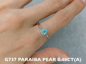 G737 PARAIBA TOURMALINE OVAL PEAR 0.6-0.7CT