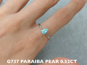 G737 PARAIBA TOURMALINE OVAL PEAR 0.6-0.7CT