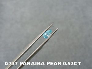 G737 PARAIBA TOURMALINE OVAL PEAR 0.6-0.7CT