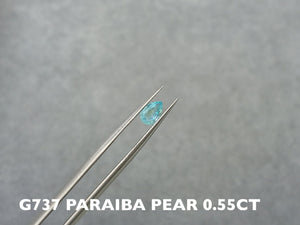G737 PARAIBA TOURMALINE OVAL PEAR 0.6-0.7CT