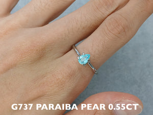 G737 PARAIBA TOURMALINE OVAL PEAR 0.6-0.7CT