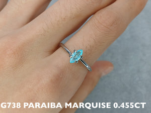 G738  PARAIBA TOURMALINE SOLITAIRE MARQUISE , MOZAMBIQUE, BLUE GEMSTONES