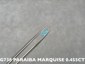 G738  PARAIBA TOURMALINE SOLITAIRE MARQUISE , MOZAMBIQUE, BLUE GEMSTONES