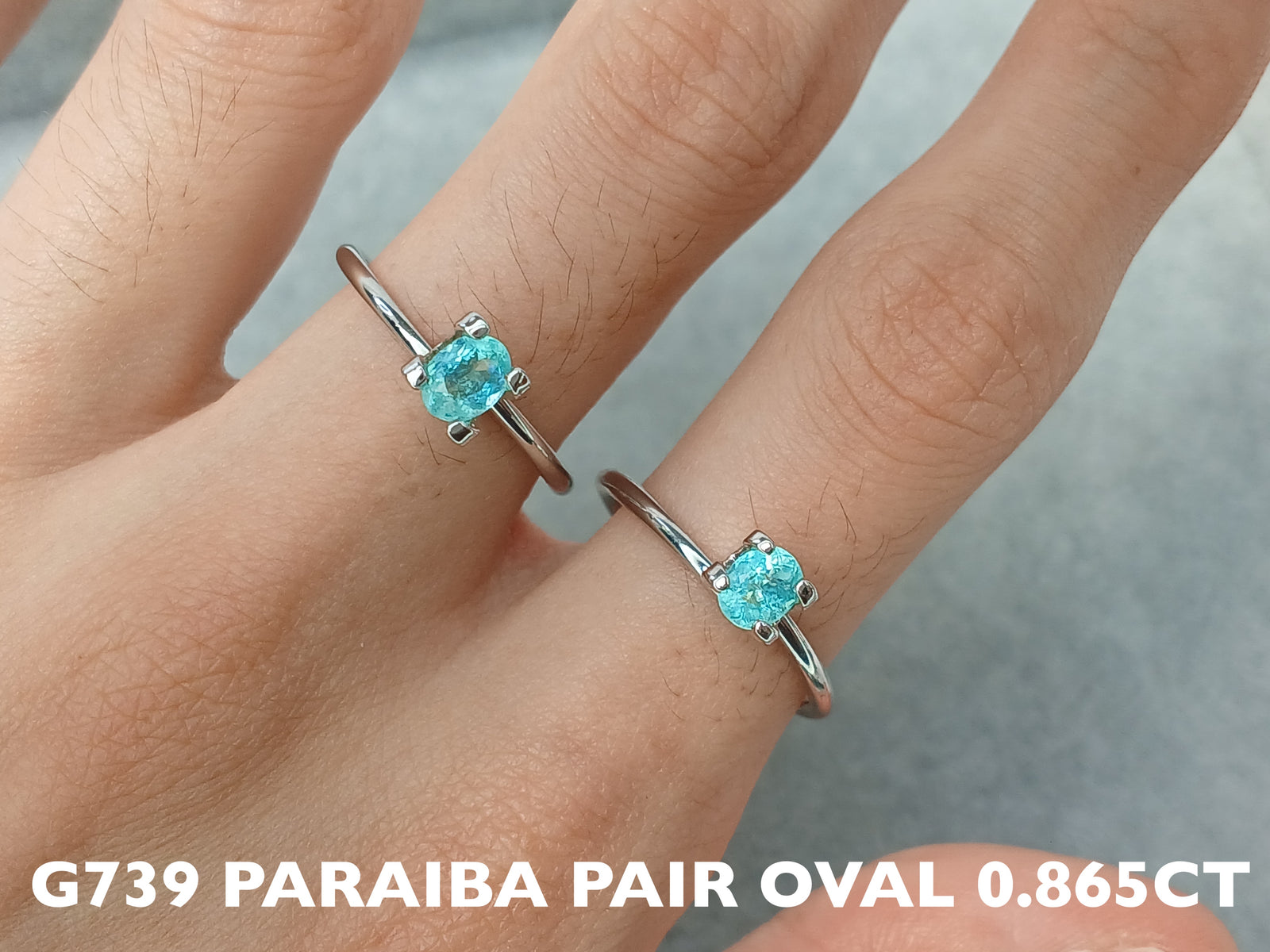 G739 PARAIBA TOURMALINE PAIR OVAL 0.55-0.865