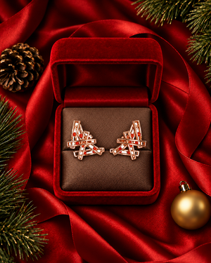 Puzzle Orange Sapphire Earrings AG508