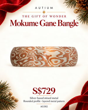Mokume Gane Rounded Bangle AG582