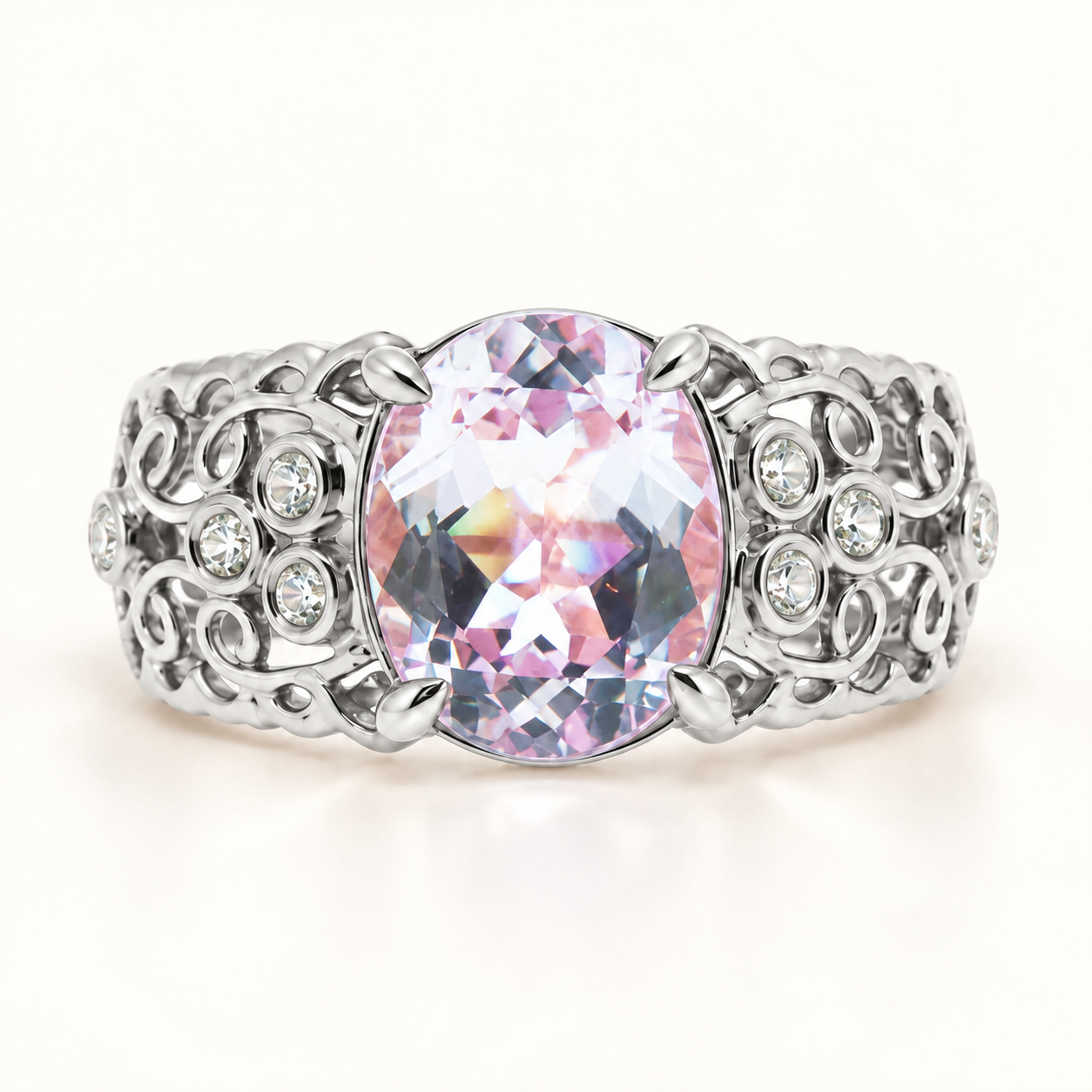 Dahlia Oval Kunzite Ring AG748,2019-142, 2023-105