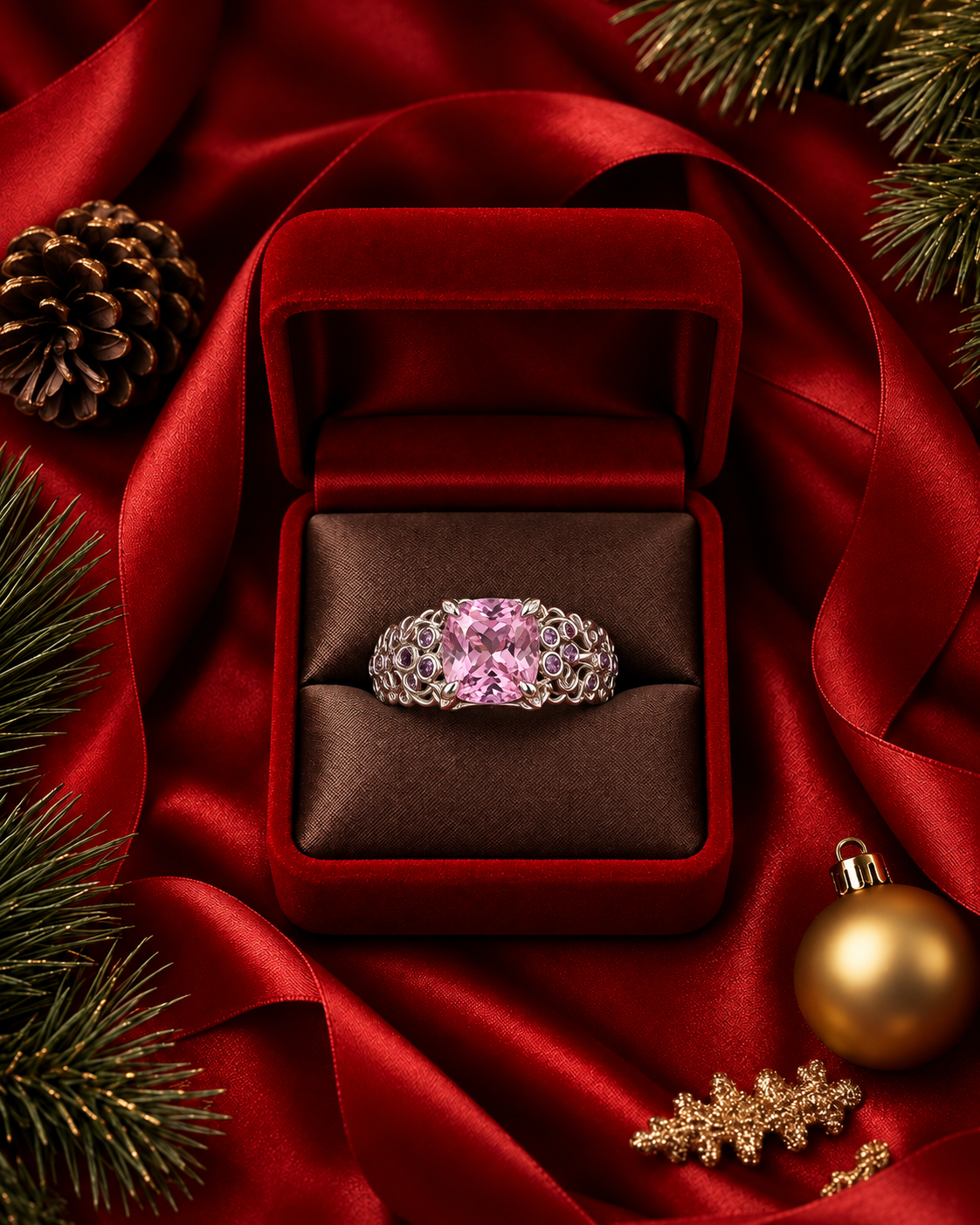 Daisy Cushion Kunzite Ring AG749