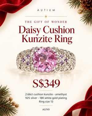 Daisy Cushion Kunzite Ring AG749