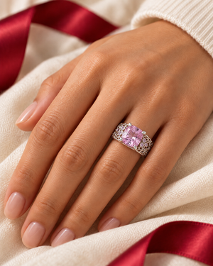 Daisy Cushion Kunzite Ring AG749