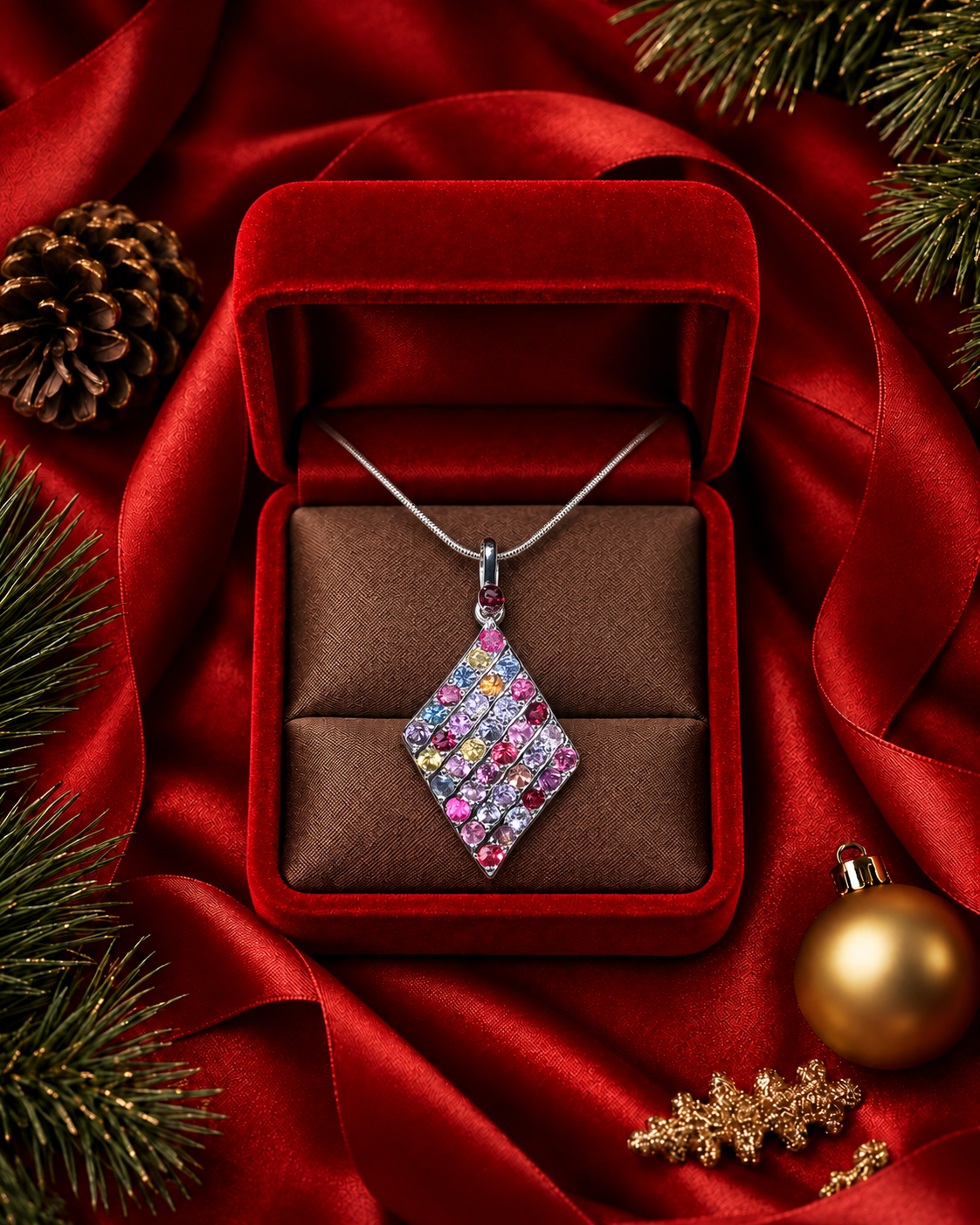 925 Silver Pendants - Multicolour Spinels AG794