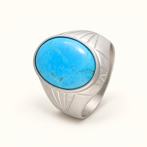 Reve Turquoise Cabochon Men's Ring 2022-142 AG810