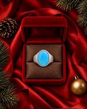 Reve Turquoise Cabochon Men's Ring 2022-142 AG810