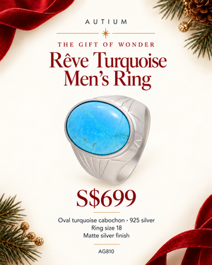 Reve Turquoise Cabochon Men's Ring 2022-142 AG810