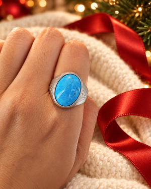 Reve Turquoise Cabochon Men's Ring 2022-142 AG810