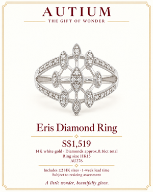 Eris 8-Sides Cluster Vintage Milgrain Ring AU276