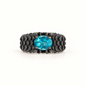Drago Dragon Scales Gemstone Ring - Blue Oval AU359