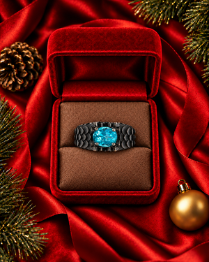 Drago Dragon Scales Gemstone Ring - Blue Oval AU359