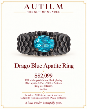 Drago Dragon Scales Gemstone Ring - Blue Oval AU359