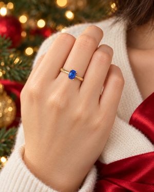 Petra Blue Sapphire Solitaire Ring AU404