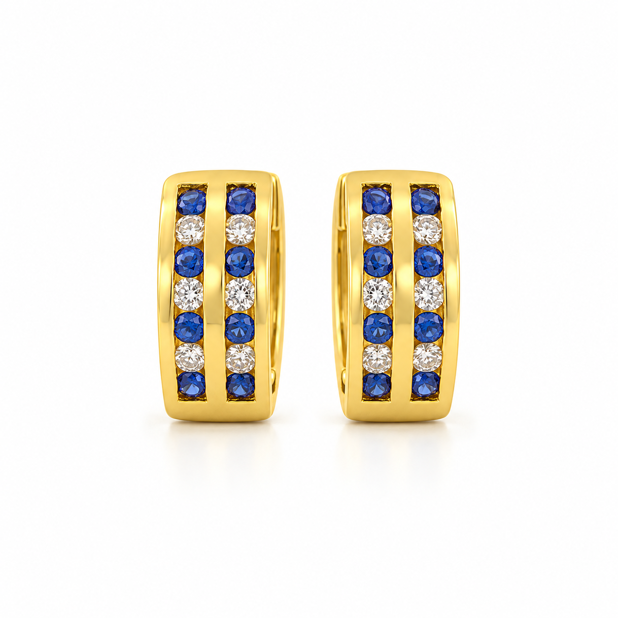Donna Channel Setting Huggies Earrings M512