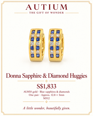 Donna Channel Setting Huggies Earrings M512