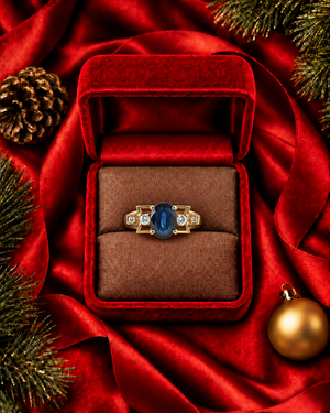 Esme Vintage Solitaire Ring - Sapphire Oval M517