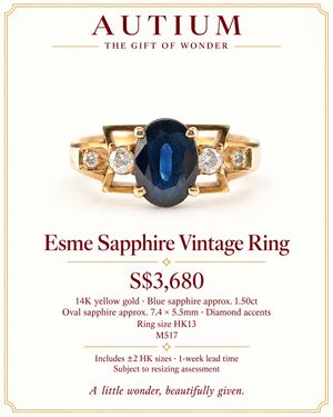 Esme Vintage Solitaire Ring - Sapphire Oval M517