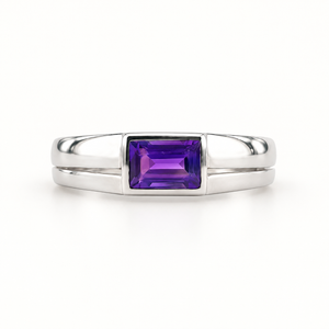 Judd Amethyst Gemstone Men's Ring - Purple Baguette M520