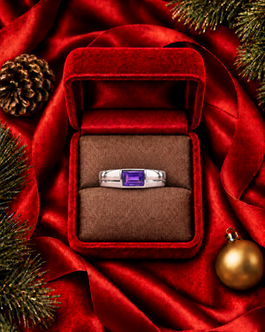Judd Amethyst Gemstone Men's Ring - Purple Baguette M520