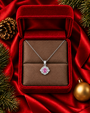 Sona Pink Sapphire Mix Halo Pendant M522