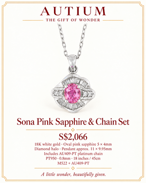 Sona Pink Sapphire Mix Halo Pendant M522