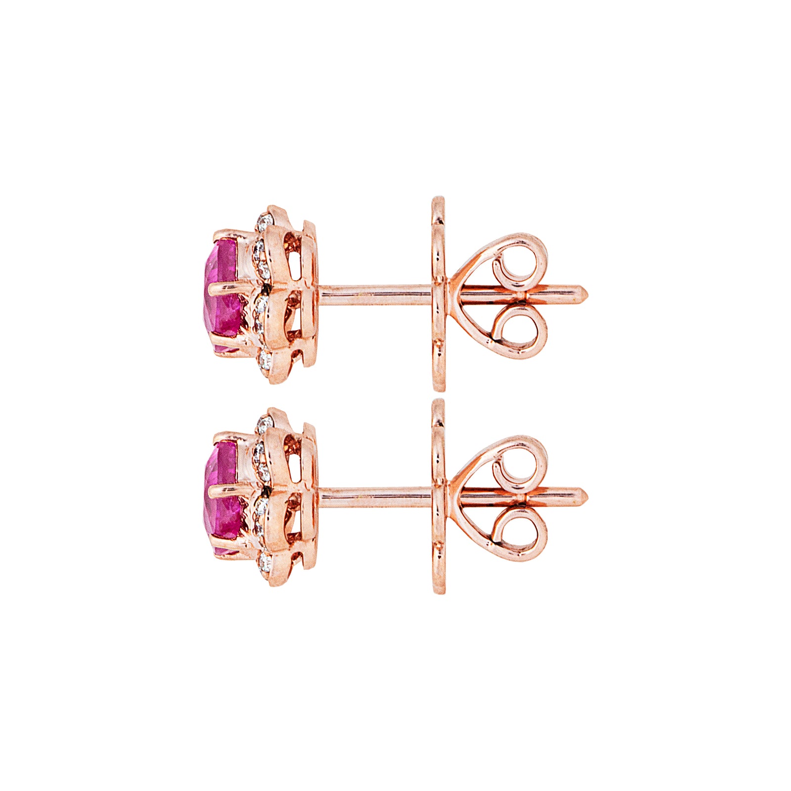 Lily Halo Earrings - Pink Oval W110