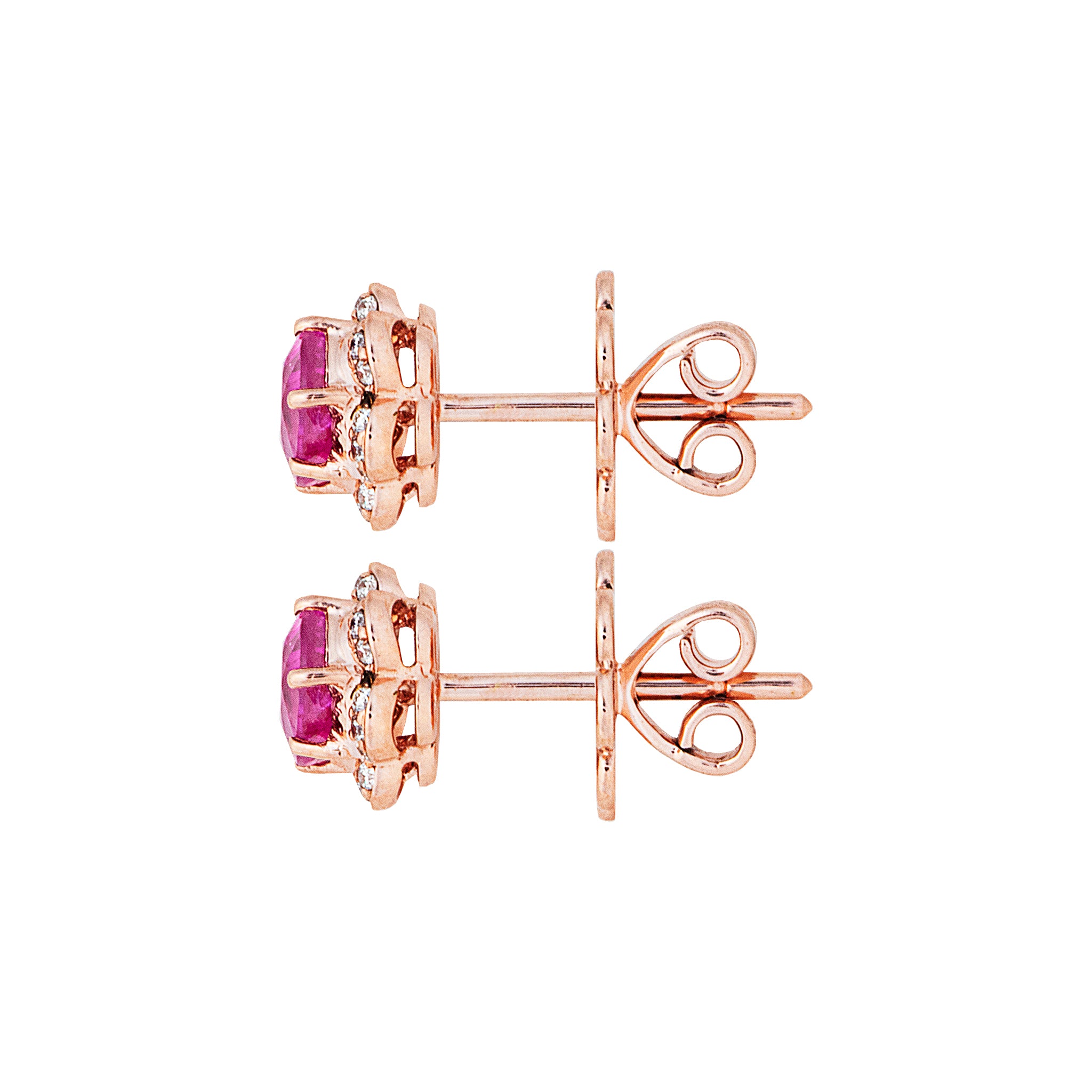 Lily Halo Earrings - Pink Oval W110