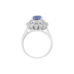 Juro Double Mixed Shape Halo Dual Function Ring/Pendant - Sapphire Oval M762