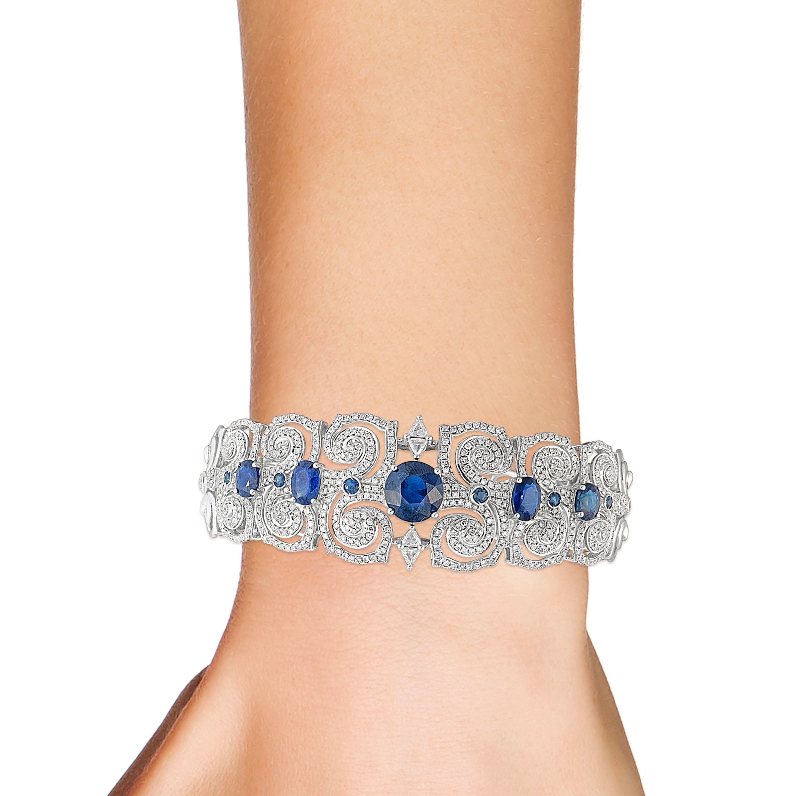 Jolie Pave Filigree Cuff Bangle M763