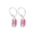 Lily Unheated Pink Sapphire Dangling Halo Earrings - 3CT M769