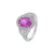 Liliara Unheated Burmese Pink Sapphire Three Stone Halo Ring - 4.22CT M770