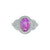 Liliara Unheated Burmese Pink Sapphire Three Stone Halo Ring - 4.22CT M770