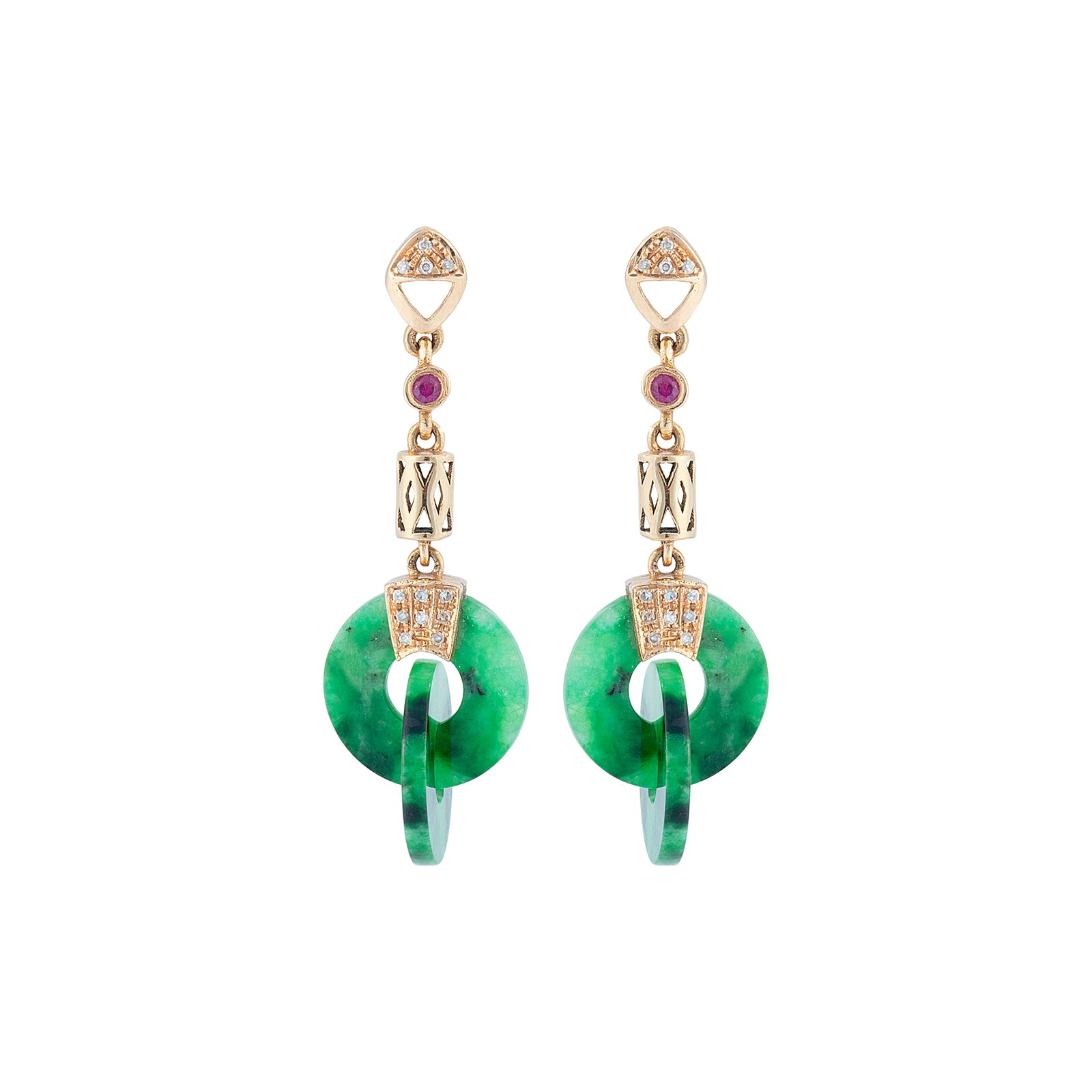 Circia Round Carved Dangling Earrings M771