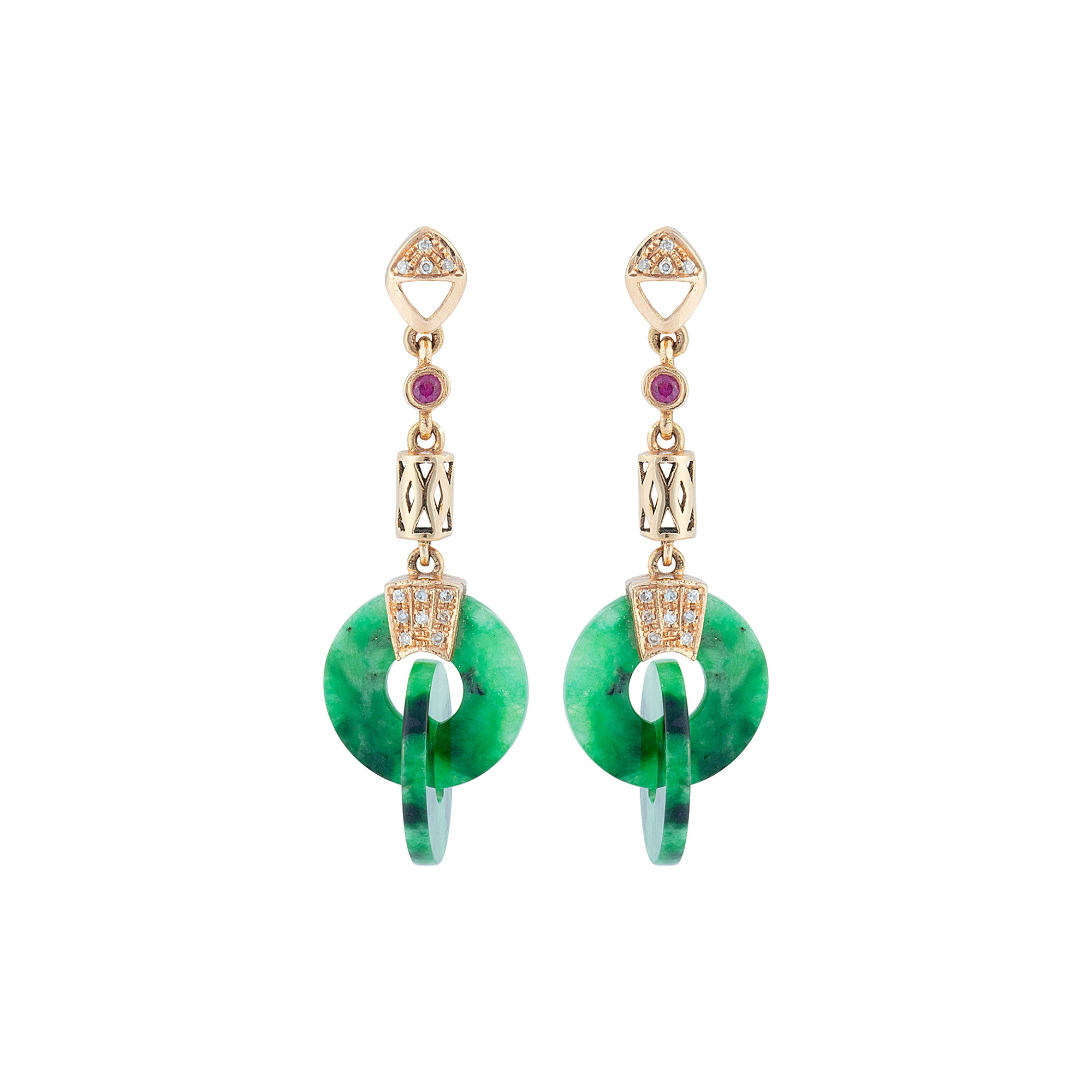 Circia Round Carved Dangling Earrings M771