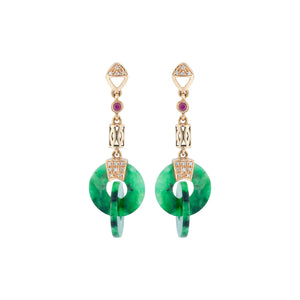 Circia Round Carved Dangling Earrings M771