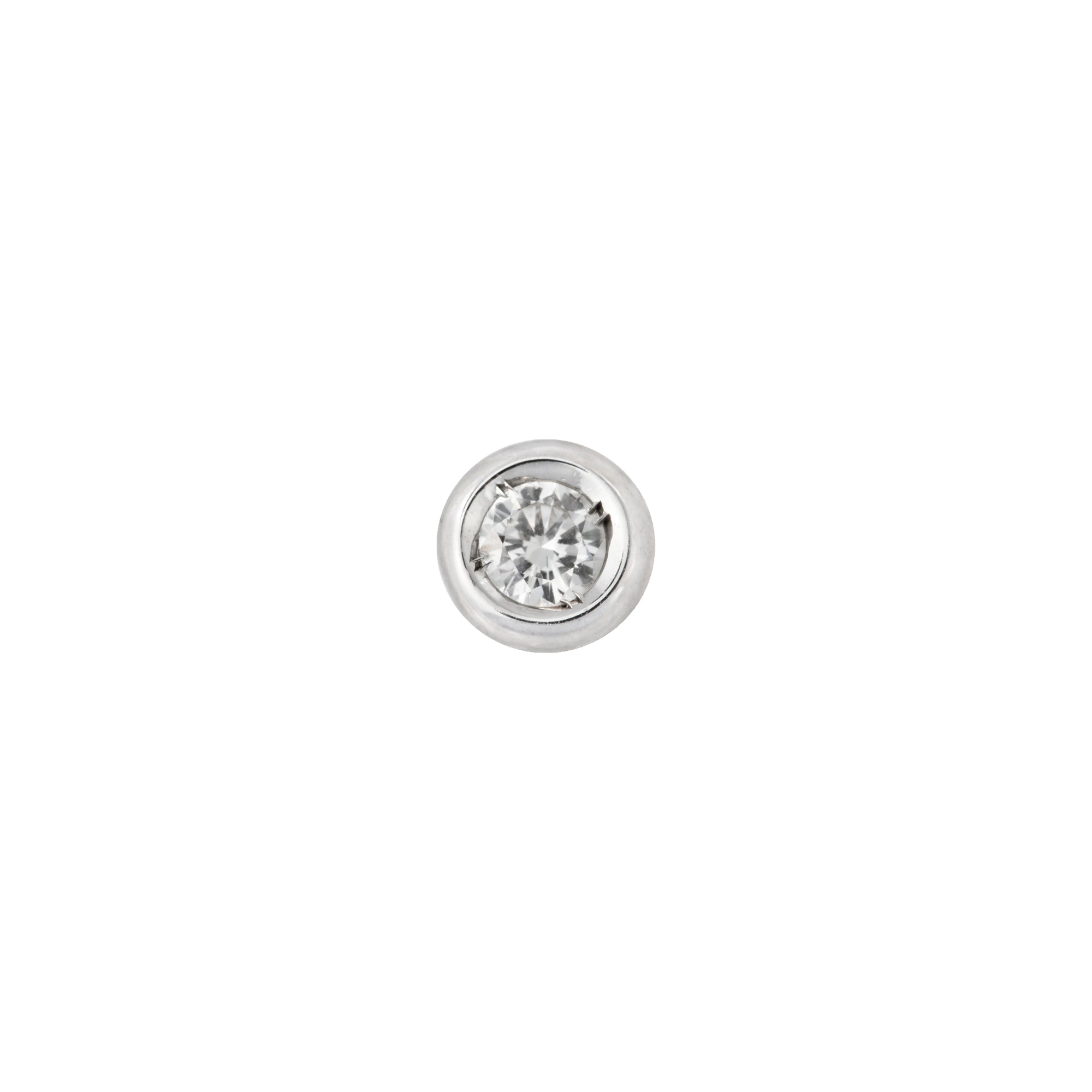 Lili Diamond Bezel Loaf Ear Stud - White Round 0.44CT M779