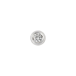 Lili Diamond Bezel Loaf Ear Stud - White Round 0.44CT M779