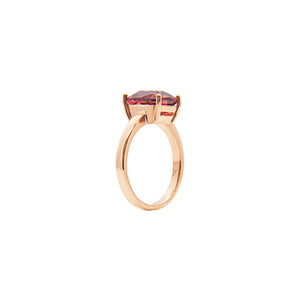 CUSTOM Petra Solitaire Gemstone Ring - Purple Rectangle 2024-003