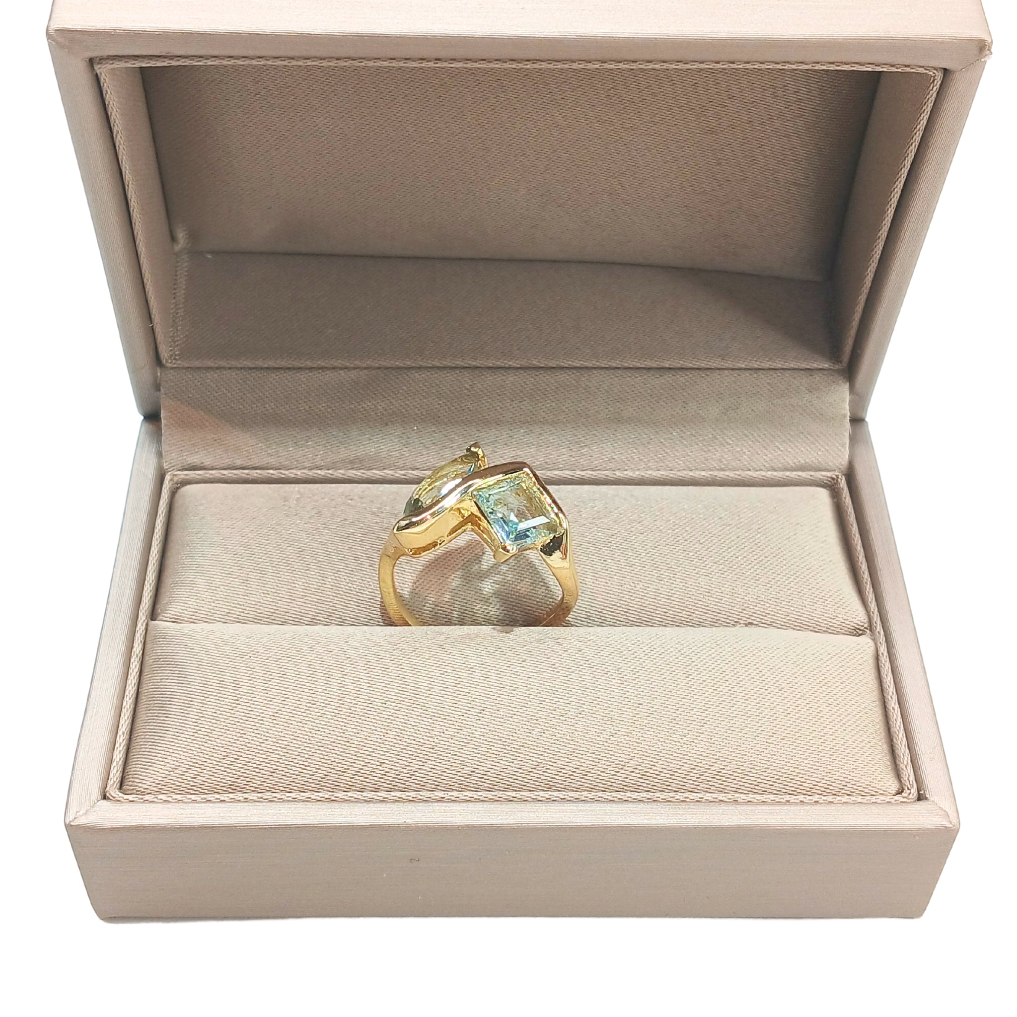 2024-078 TOI ET MOI RING - BLUE PRINCESS GREEN PEAR