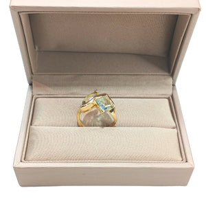 2024-078 TOI ET MOI RING - BLUE PRINCESS GREEN PEAR