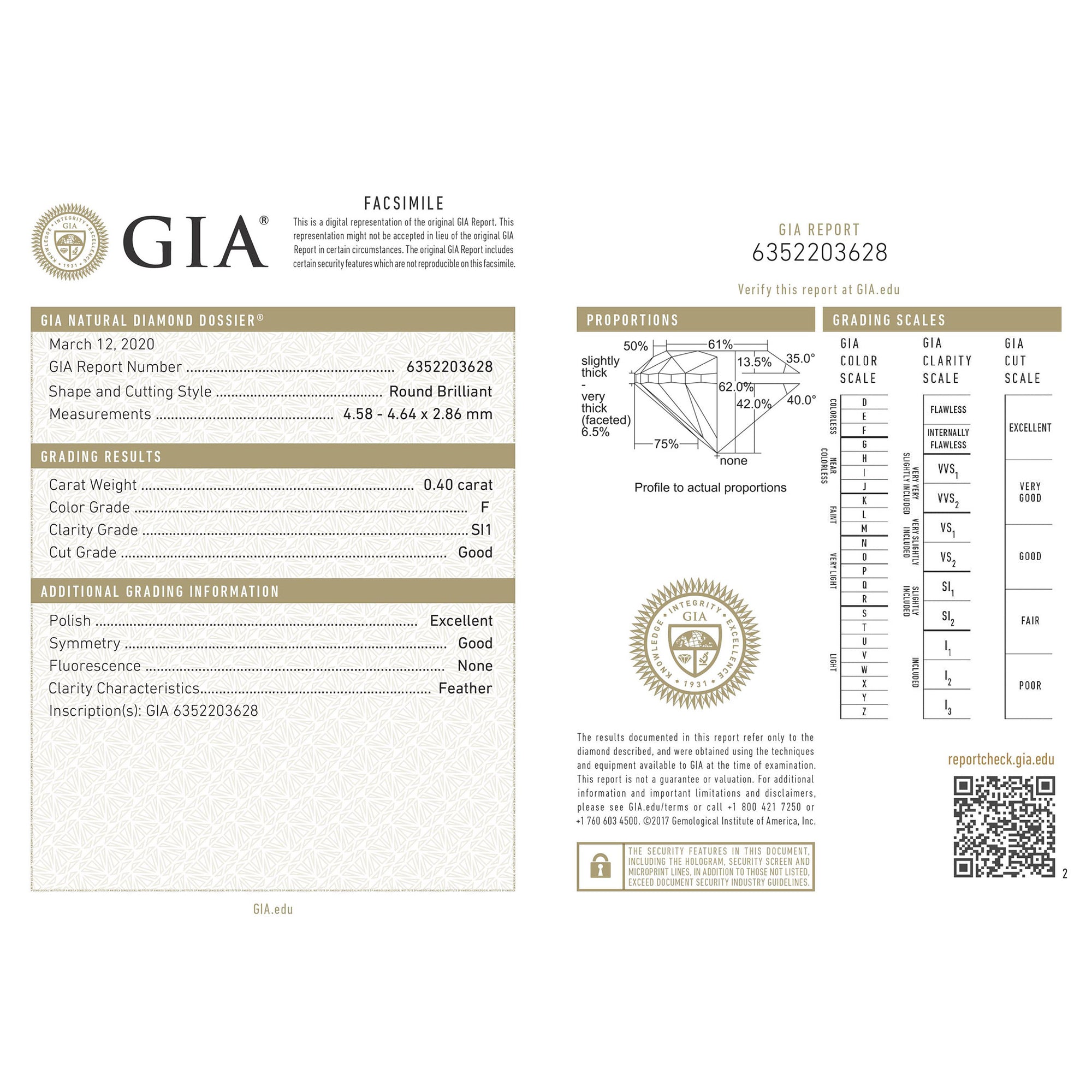 Diamond Round Cut 0.4CT-0.59CT M350-M359